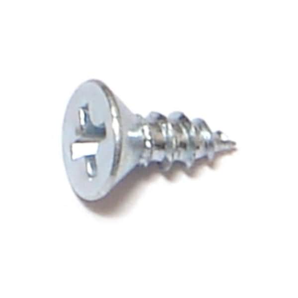 Midwest Fastener Wood Screw, #6, 3/8 in, Zinc Plated Steel Flat Head Phillips Drive, 100 PK 51877 - main